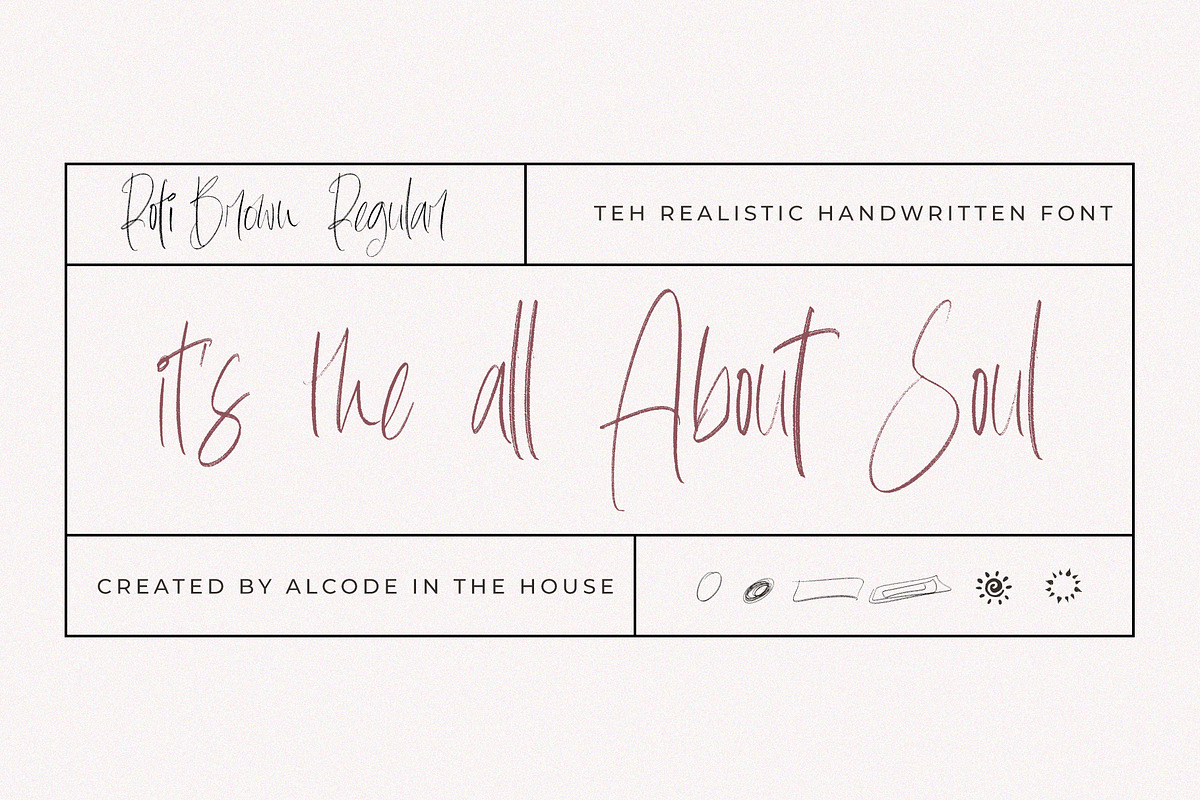 Roti Brown With 6 Editable logo, a Script Font by Alcode (Photo 9 of 15)