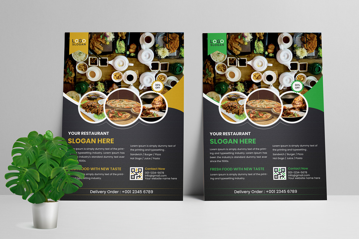 Restaurant Flyer Template, a Flyer Template by Vectorzone (Photo 1 of 3)