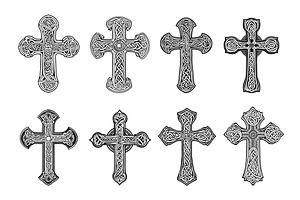 Black ink sketch celtic cross. Old, an Illustration by Stock-Smart-Start