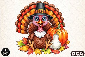 Thanksgiving Turkey Clipart, an Illustration by DreamCafeArt