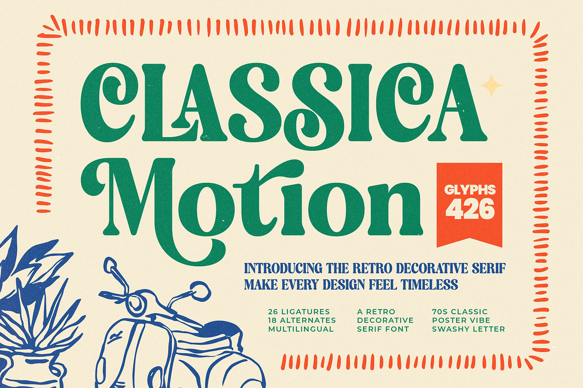 Classica Motion Retro Swash Serif, a Serif Font by timelesstype.co (Photo 1 of 15)
