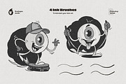 Retro Halftone Photoshop Brushes, a Brush Add-On by brushapes.com (Thumbnail 10 of 12)
