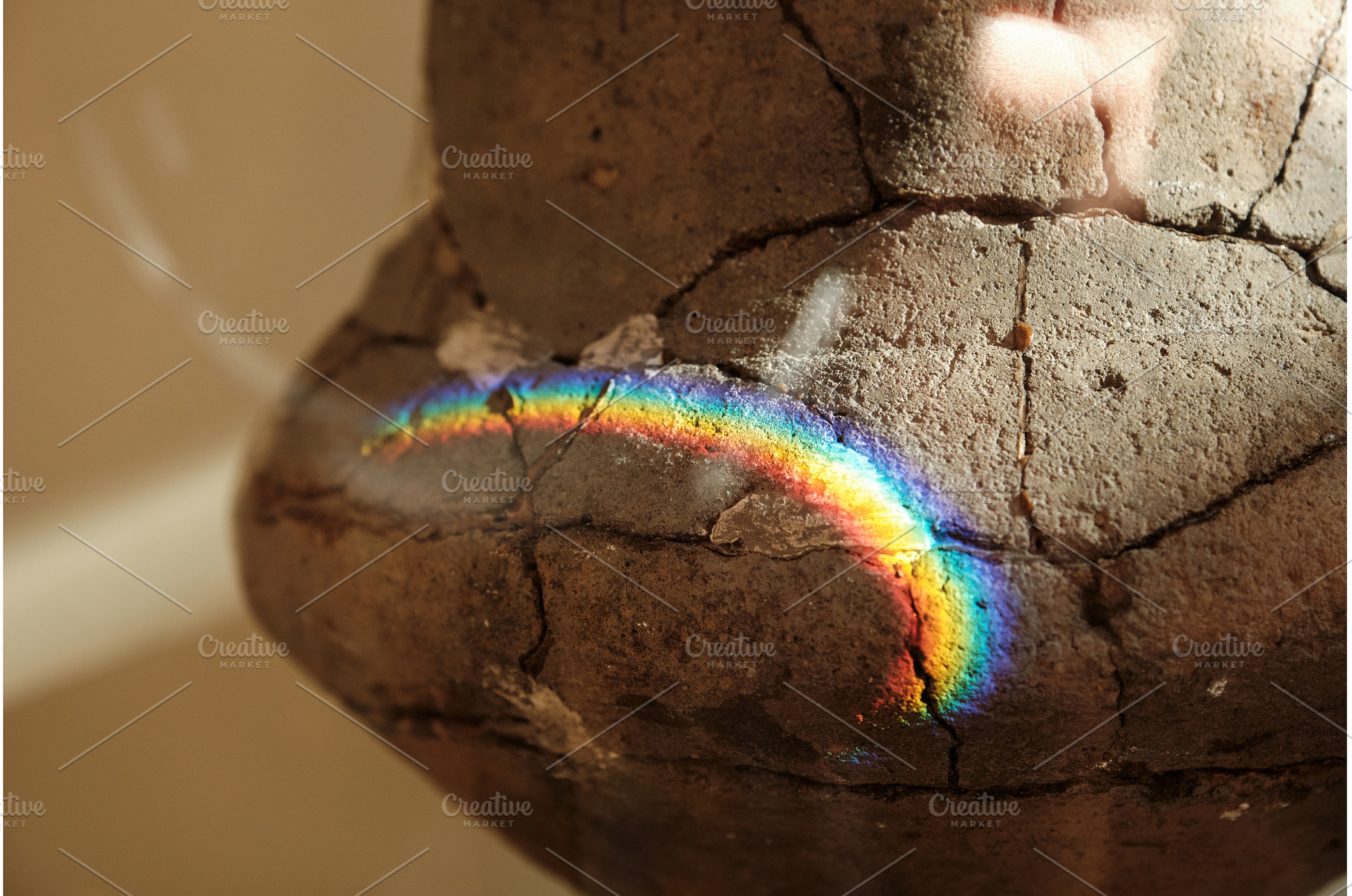 Rainbow Light Spectrum on Cracked, a Background Photo by Rohan Photography