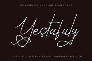 Yestafuly - Monoline Script Font