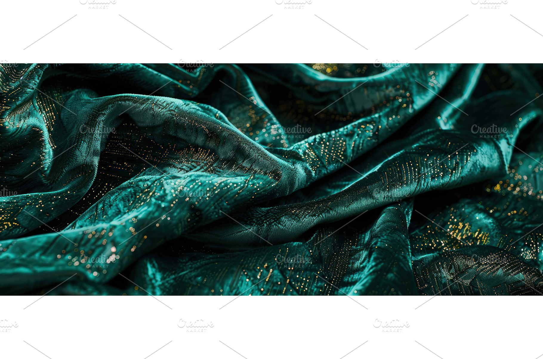 Emerald Green Shimmering Fabric with, a Background Photo by piter.goskov