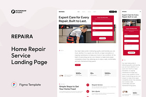 Home Repair Service Landing Page, an UI Kit Template by peterdraw