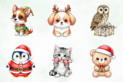 Kawaii Vintage Christmas Animals Png, an Illustration by Creative Art (Thumbnail 3 of 9)