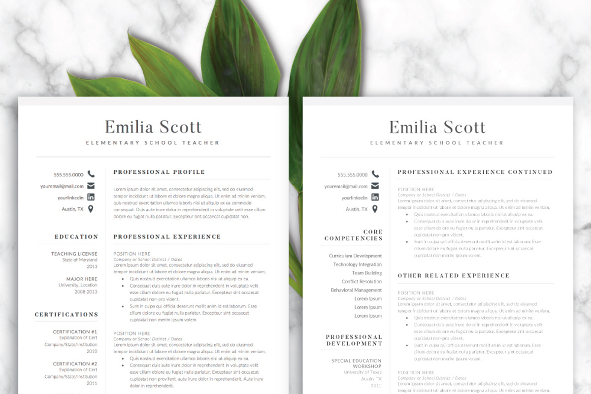 Modern Teacher Resume Template Word, a Resume Template by SharpResumeFoundry (Photo 2 of 6)