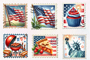 4th of July Postage Stamps Clipart, an Illustration by CreationArt (Thumbnail 4 of 5)