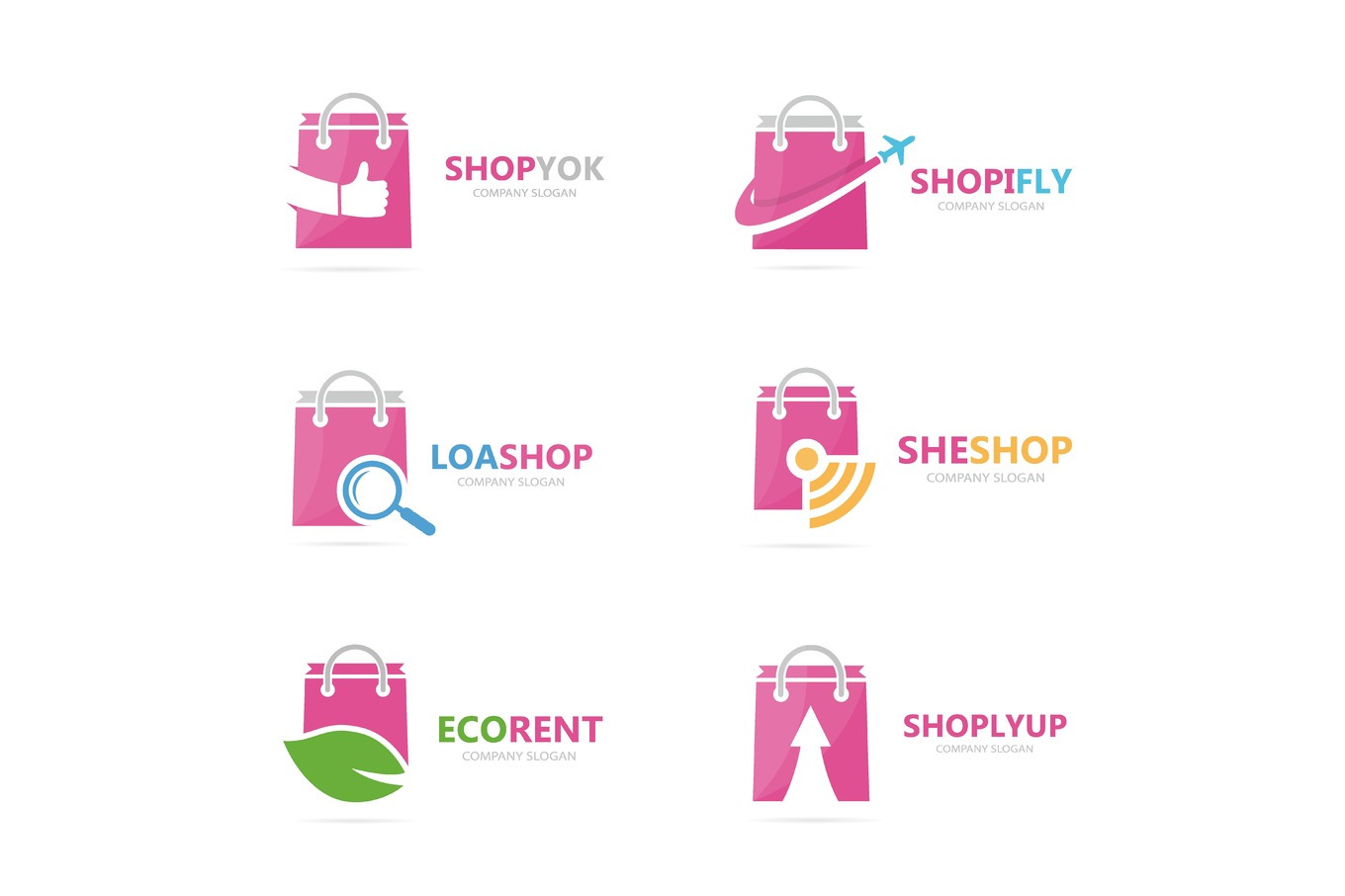 Set of shop logo combination. Deal and retail symbol or icon. Unique ...