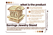 Laser Cut Earrings Jewelry Stand, an Object Graphic by VectorPainter (Thumbnail 10 of 14)