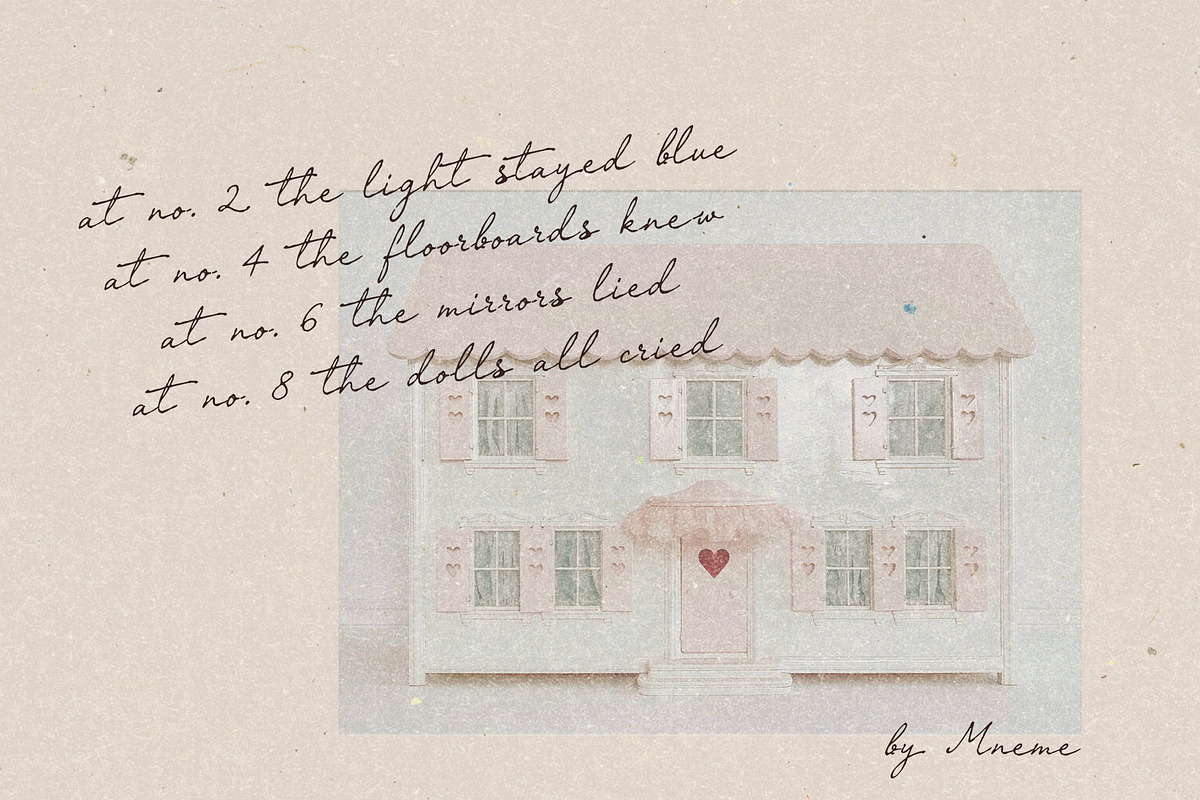 Doll House - Handwritten Font, a Script Font by Mneme (Photo 3 of 8)