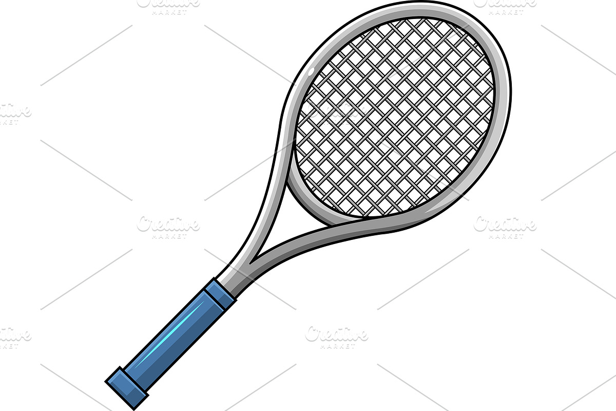 Tennis Racket Graphic Logo Design, an Illustration by HitToon