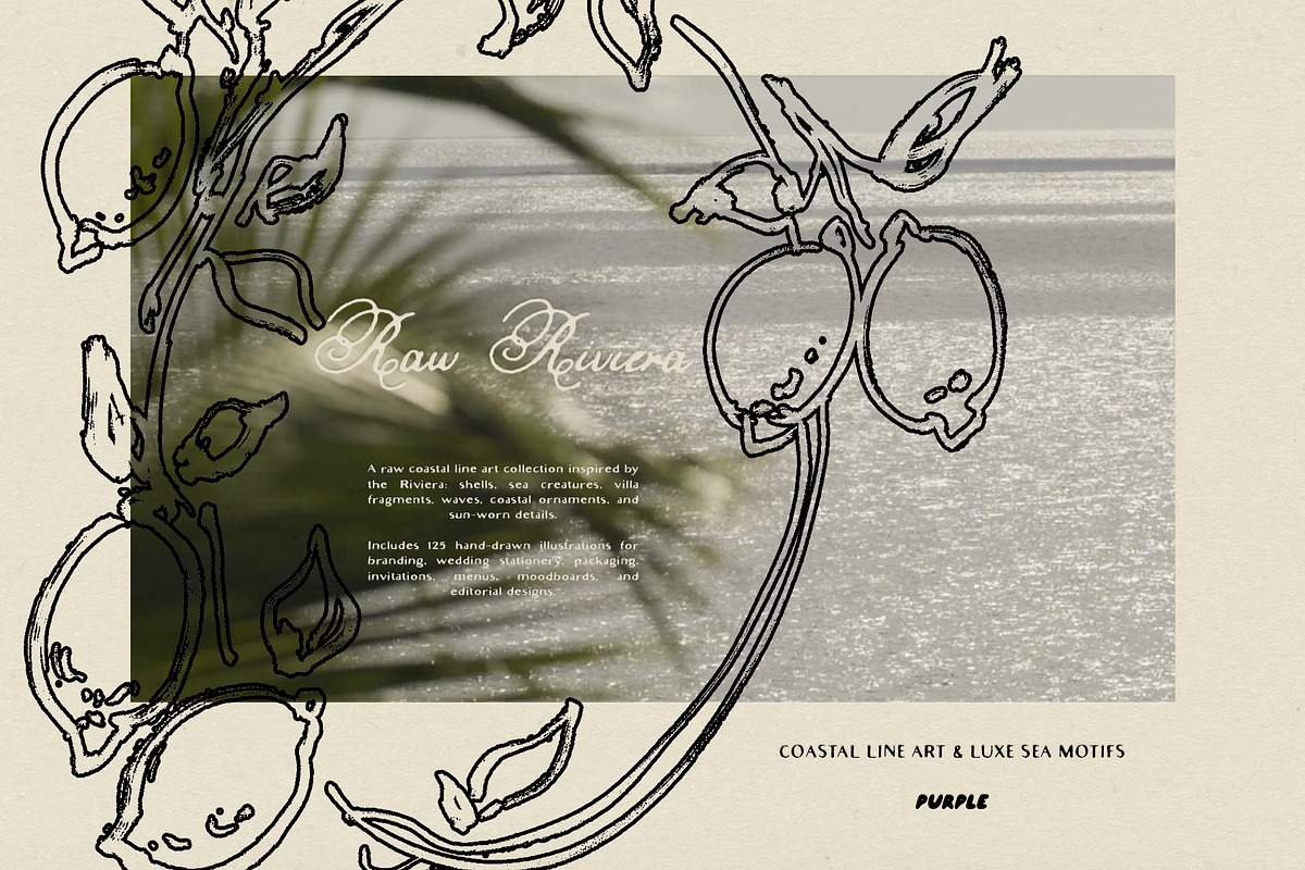 Raw Riviera: Coastal Line Art, an Object Illustration by Purple (Photo 2 of 16)