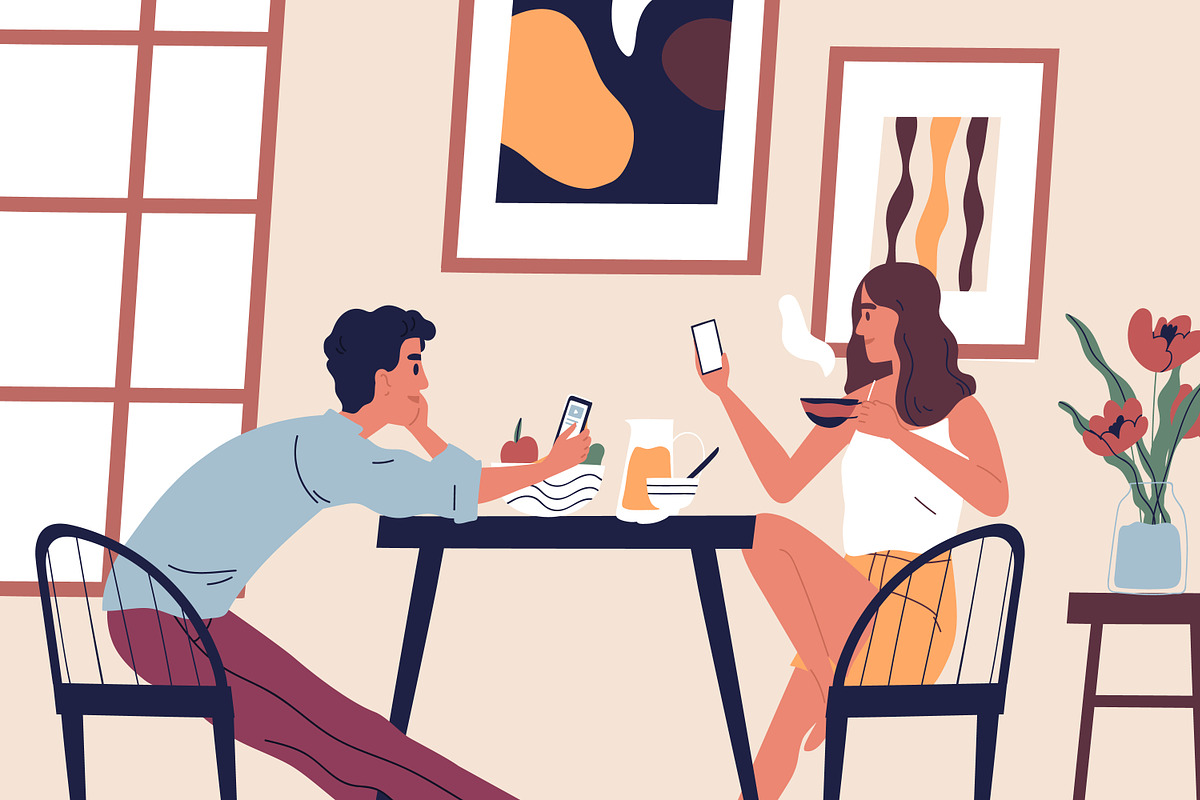 Morning routine of young couple, a Person Illustration by Good Studio (Photo 2 of 3)