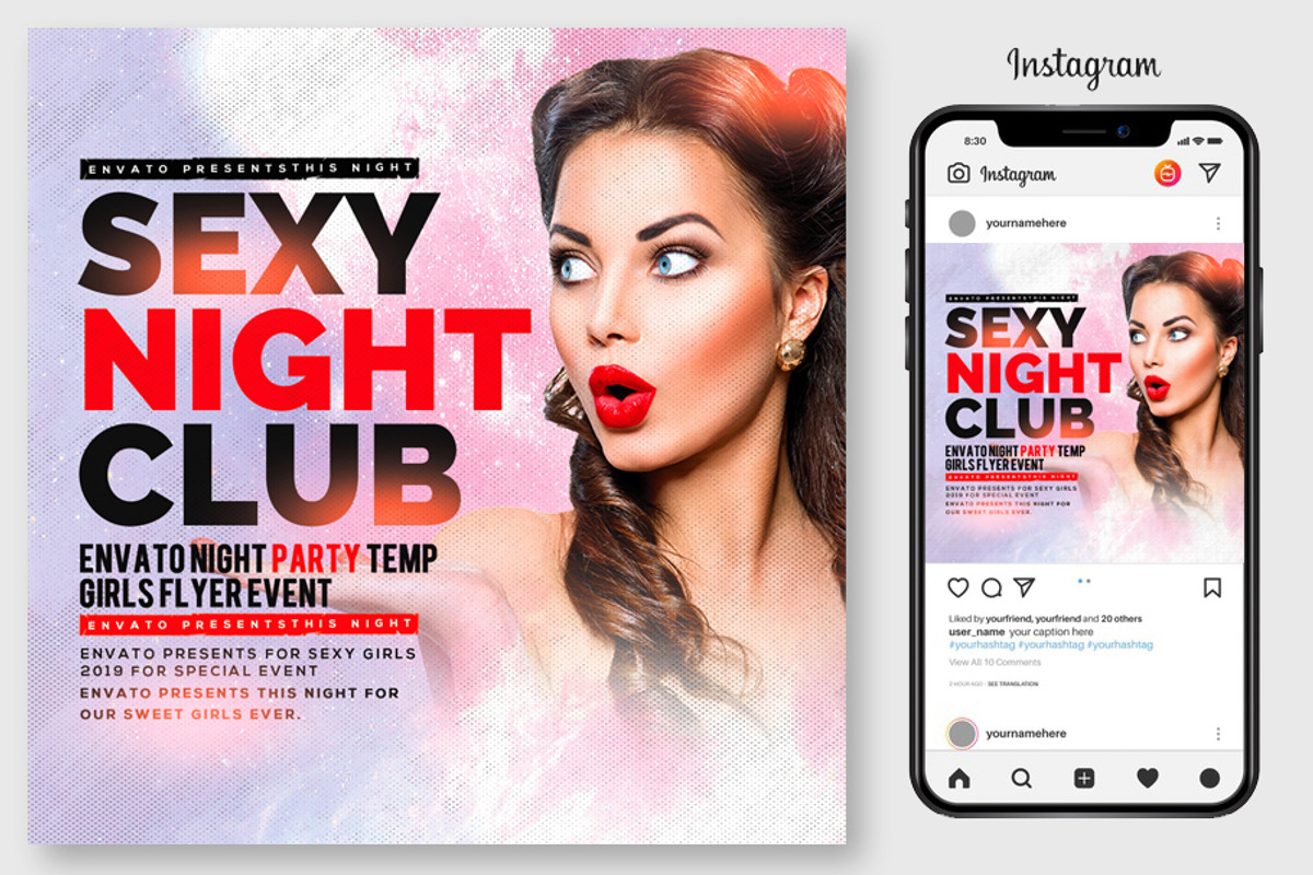 100 Night Club Party Flyers Bundle, a Flyer Template by graphicforest (Photo 9 of 72)