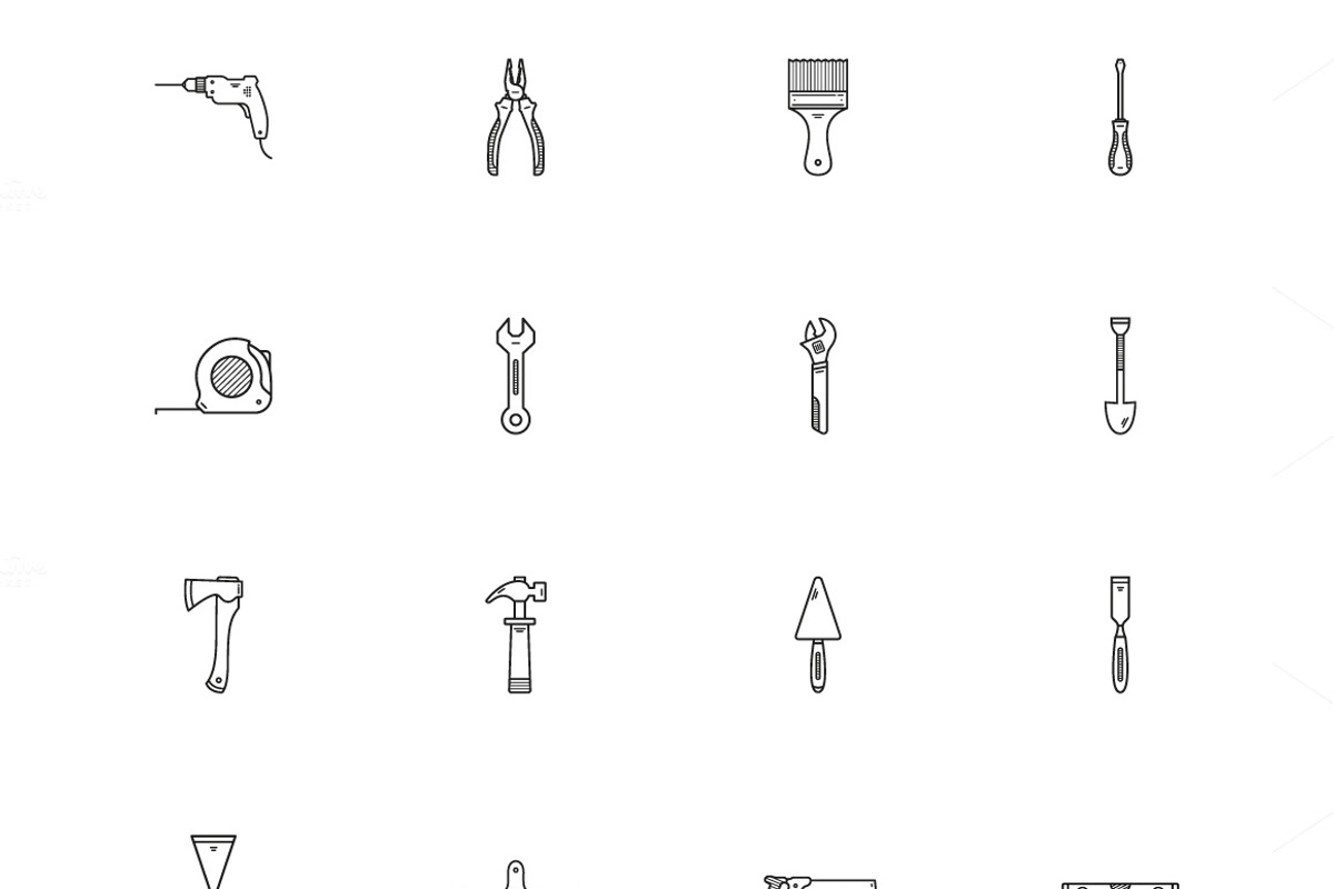 Construction tools (vector icons), a Solid Icon by Artzgeo (Photo 2 of 5)