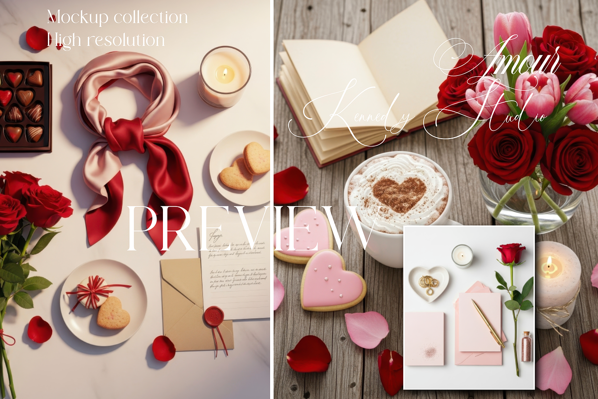 Valentine Aesthetic Desk Mockup 1000, a Packaging Mockup by KennedyStudio (Photo 5 of 11)