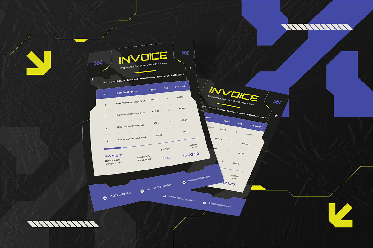 Cyber Transaction - Invoice Template, a Print Template by StreaksideStd (Photo 2 of 3)
