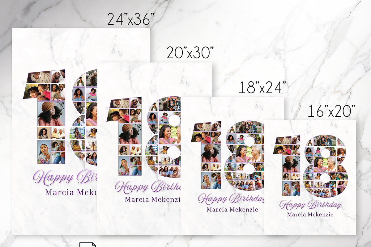 18th Birthday Photo Collage Poster, a Poster Template by Godserv Designs (Photo 3 of 14)