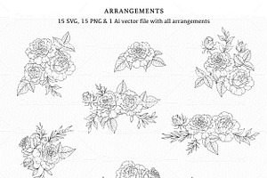 Rose Flower Line Art