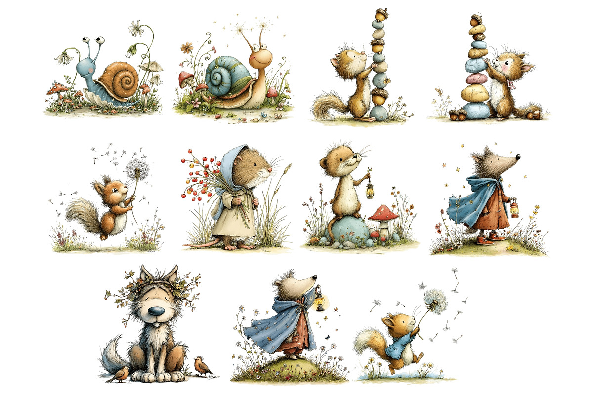 Cute Woodland PNG Clipart, an Animal Illustration by Nicolle's Colorful Art (Photo 6 of 6)