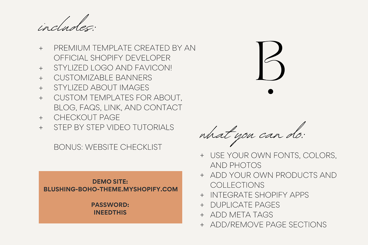 Easy Shopify Theme | Blushing Boho, a Shopify Template by Easy Website Themes (Photo 11 of 11)