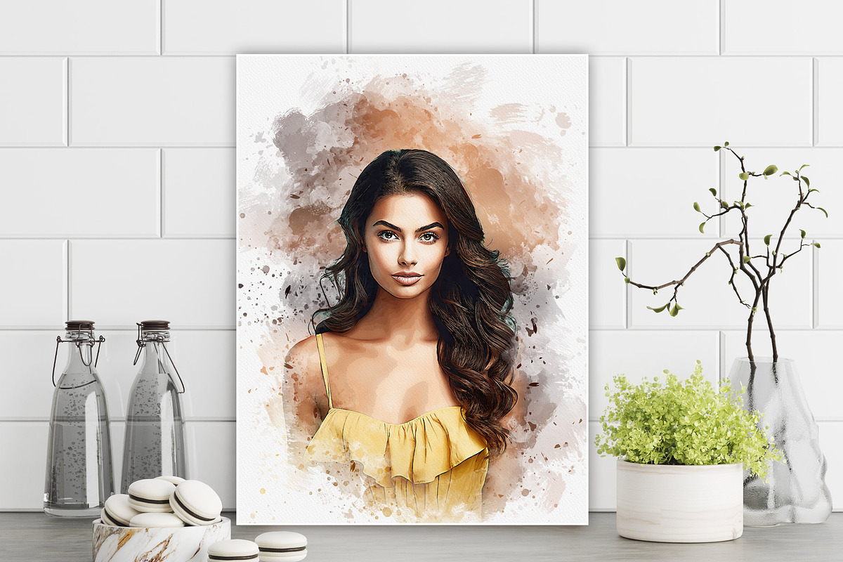 Costume Watercolor portrait Painting, an Action Add-On by MRI STUDIO (Photo 9 of 15)
