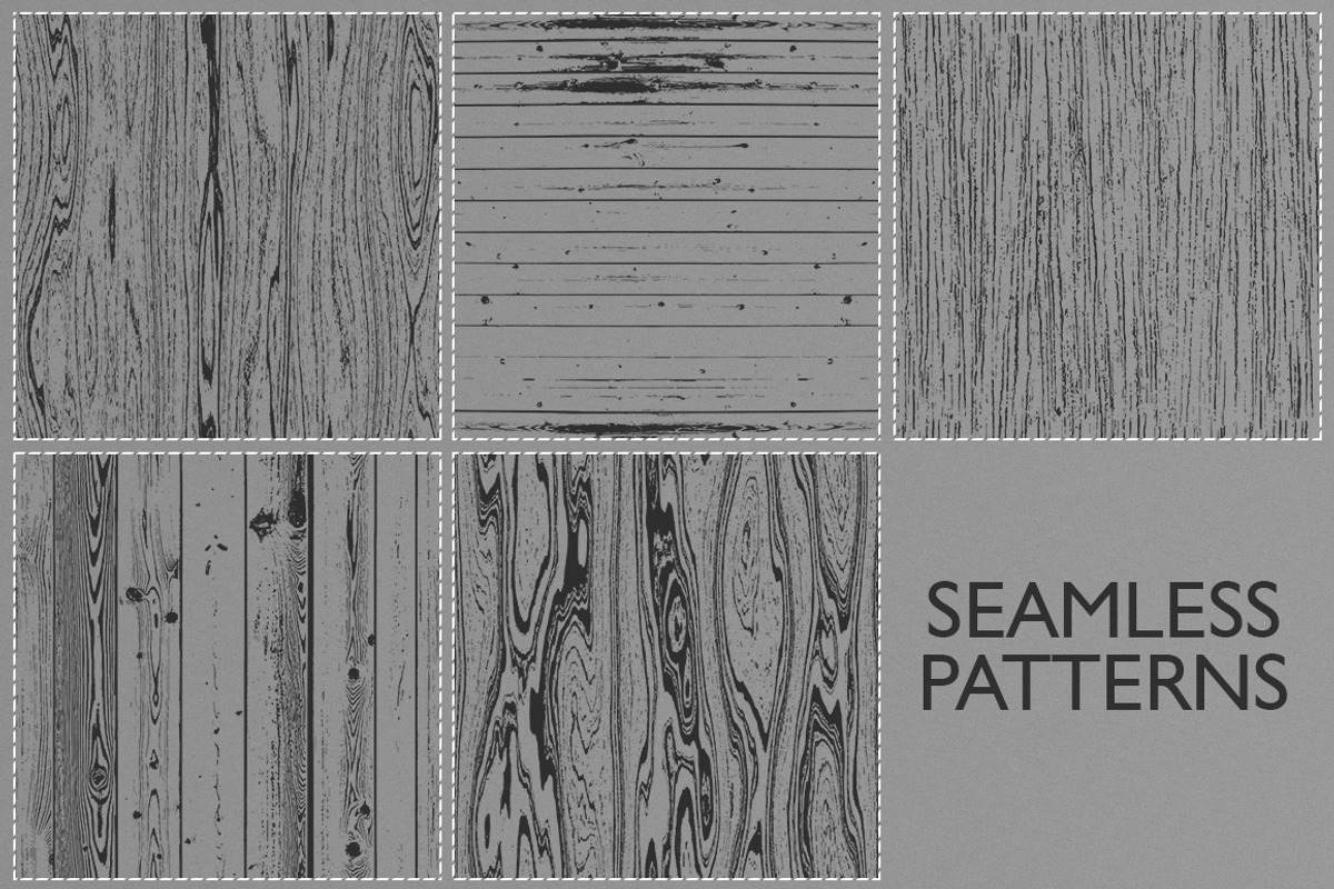 Woodgrain textures. Vector patterns, a Texture Graphic by Lina_Lisichka (Photo 4 of 7)