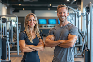 Fitness trainers in a modern gym, a Photo by Beautiful things