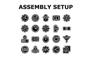 assembly setup product icons set, an Object Illustration by pikepicture