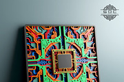 Binary Bloom mandala dxf file, laser, a Design Template by SwastikDesignsCrafts (Thumbnail 1 of 6)