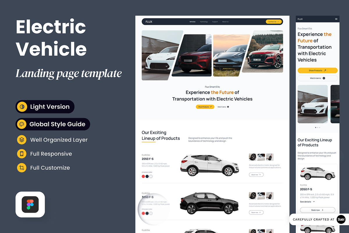 Electric Vehicle Landing Page, a Landing Page Template by SLAB! Design