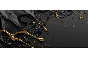 Gold Drips on Black Textured, an Arts & Entertainment Photo by piter.goskov