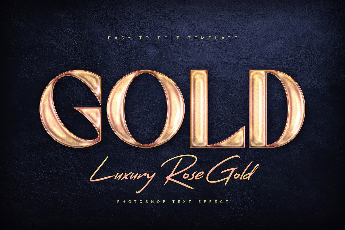 Rose Gold Text Effects, a Layer Style Add-On by Andrew Skoch Design (Photo 5 of 9)