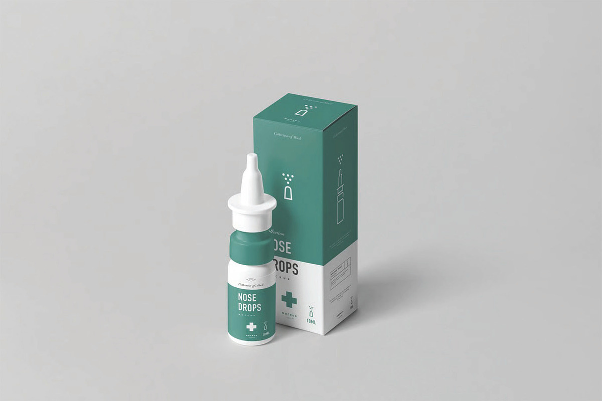 Nose Drops Mockup, a Packaging Mockup by DesignRushMarket (Photo 6 of 9)
