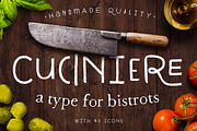 Cuciniere Font + 40 Icons (Handmade), a Font by Hederae Type Foundry (Thumbnail 1 of 9)