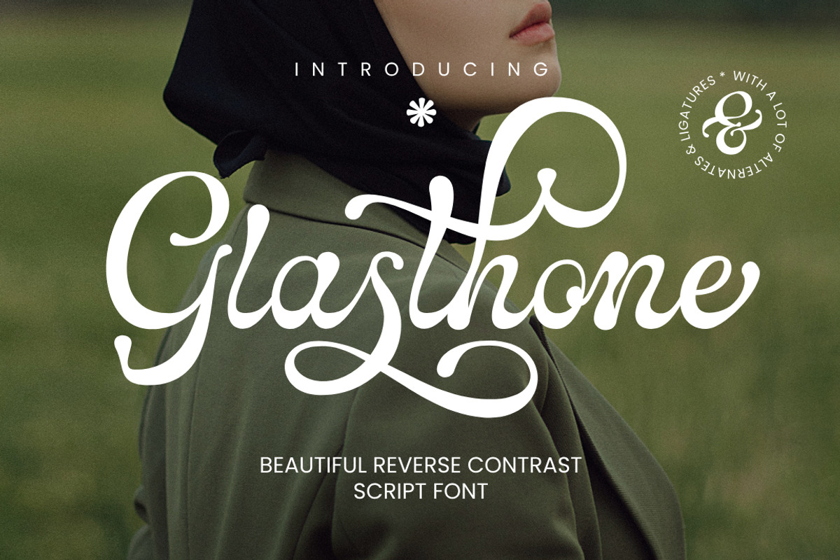 Glasthone Calligraphy Font, a Script Font by Madjack.font (Photo 1 of 10)