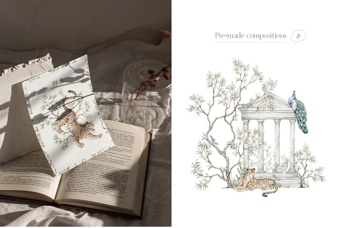Chinoiserie Watercolor Wild Nature, a Decorative Illustration by Kreker Kate (Photo 7 of 12)