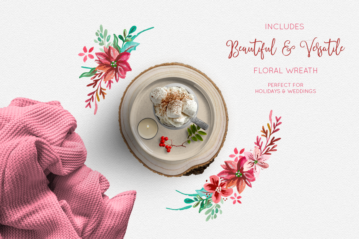 Hand Painted Gouache Holiday Floral, a Seasonal Illustration by By Kerri Ann (Photo 2 of 8)