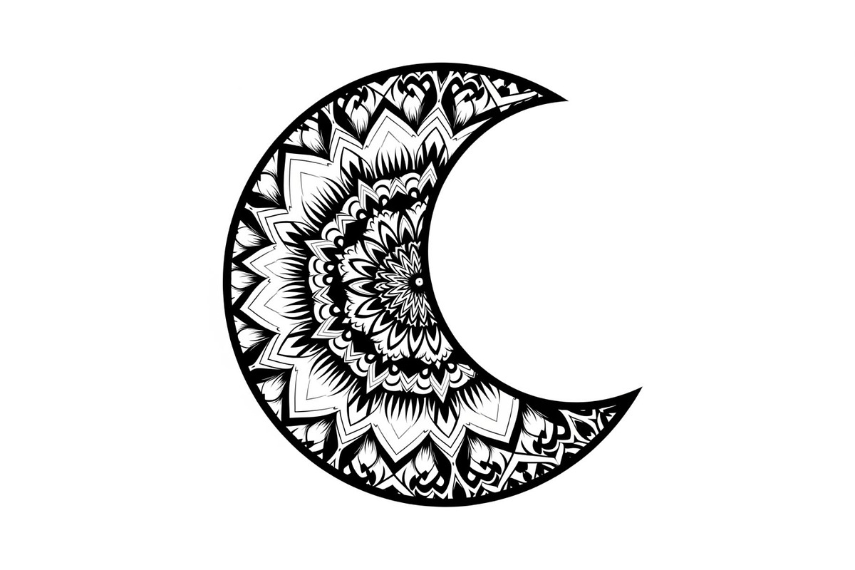 Mandala Crescent Moon Bundle, an Illustration by Designs_River (Photo 4 of 31)
