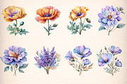 watercolor summer wildflowers clipar, an Illustration by GatewayDesign (Thumbnail 4 of 9)