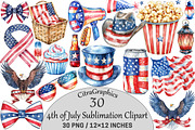 4th of July Sublimation Clipart, a Seasonal Illustration by CitraGraphics (Thumbnail 1 of 6)