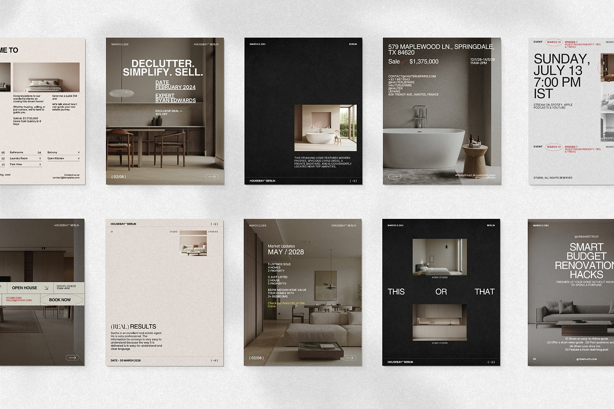 Real Estate Instagram Post Kit, a Social Media Template by Prapti Design (Photo 3 of 10)