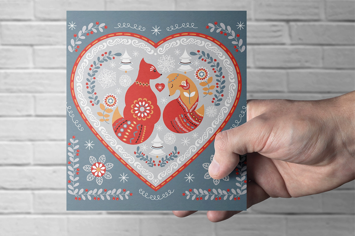 SCANDINAVIAN MOTIFS. Vector Set, an Animal Illustration by Irina Skaska (Photo 8 of 13)