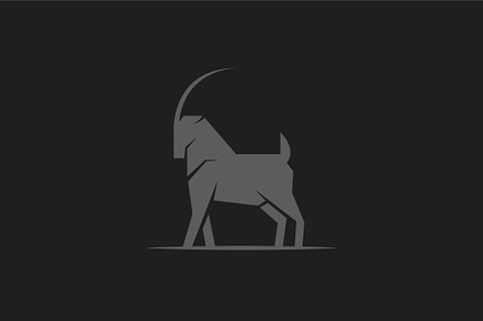 isolated big horn ibex simple logo, an Icon by Blazybone