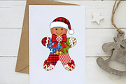 Christmas Gingerbread Man Patchwork, an Illustration by Dream Creation (Thumbnail 2 of 5)