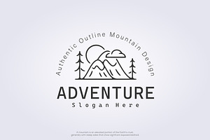 modern line mountain logo icon symbo, a Branding & Logo Template by Lodzrov