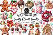 Watercolor Sweets Clipart, an Illustration by Designking (Thumbnail 1 of 5)