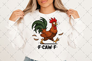 Funny Chicken F-Caw-F Rooster PNG, an Illustration by Craft Nest (Thumbnail 2 of 6)